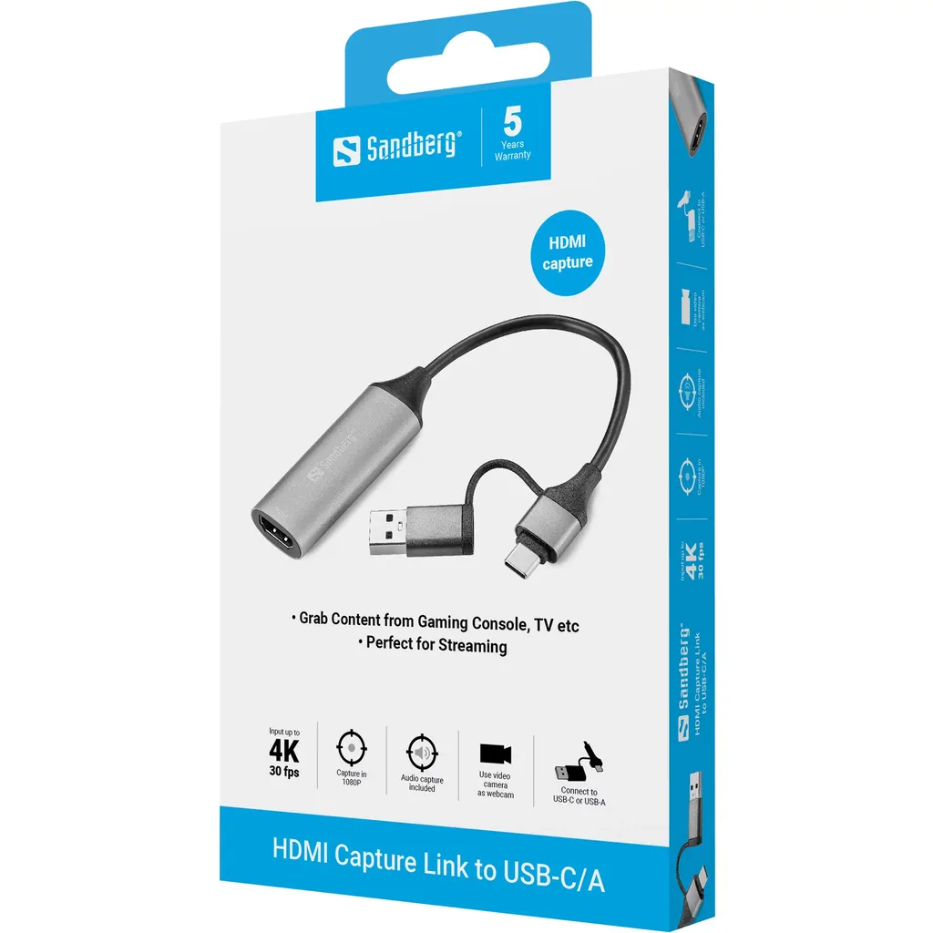 Sandberg 136-70 Adapter HDMI na USB-C/A