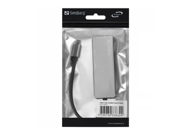 Sandberg 336 USB Hub 32 USB - C na 1xUSB3.0+3x2.0 USB