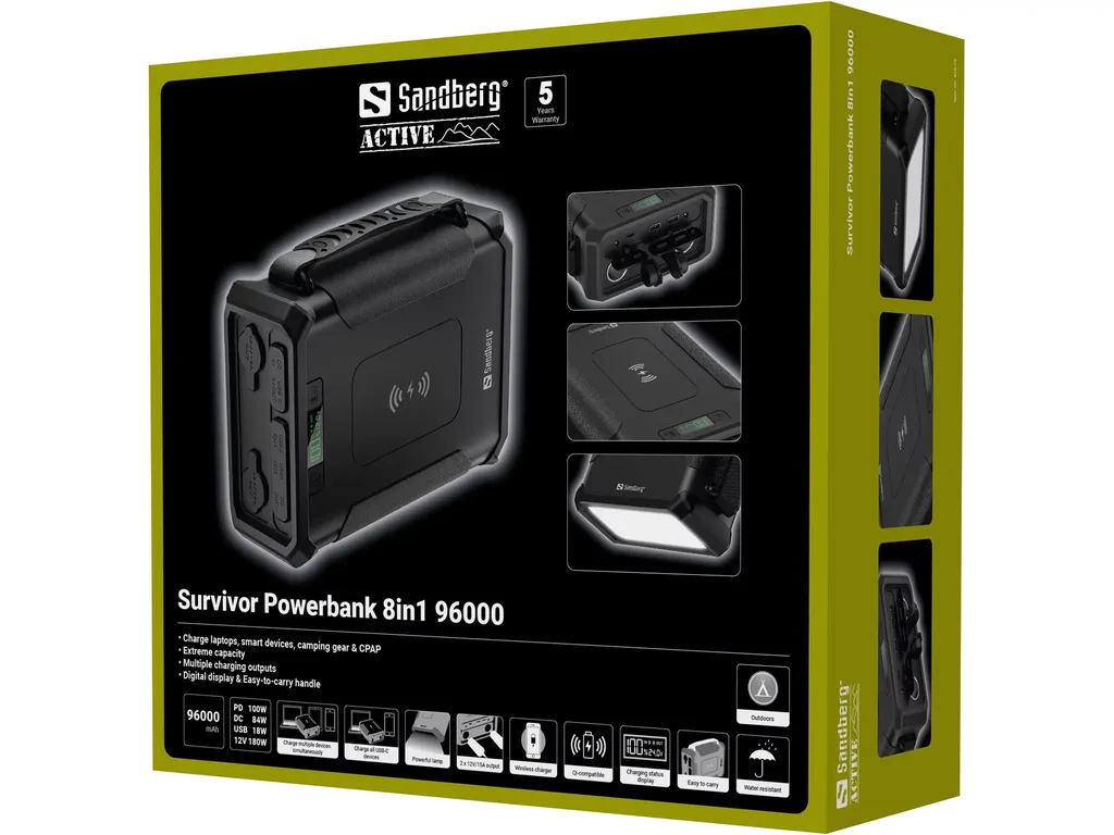 Sandberg Survivor Powerbank USB-C/A/PD/DC 12V 420-78 96000 mAh PD 60 W