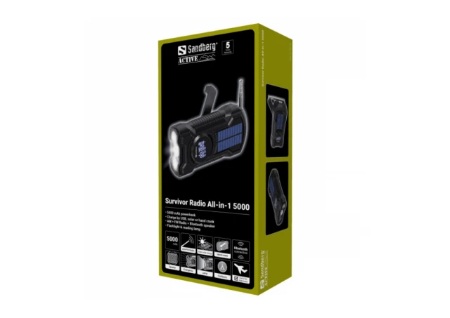 Sandberg AIO 421-03 Eksterna baterija 5000mAh, Crna
