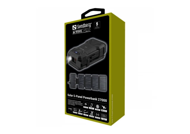 Sandberg 421-05 Solarni punjač 10000mAh 13W 1xUSB-A 2xUSB-C, Crni