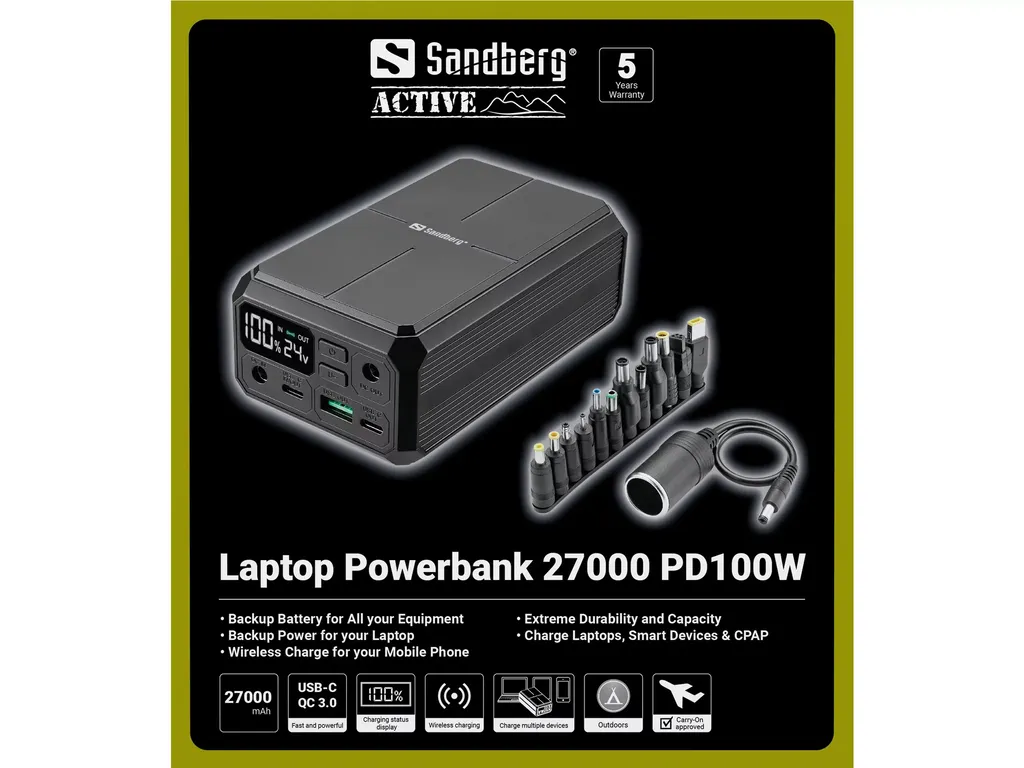 Sandberg 421-13 Powerbank 27000 mAh 99.9 Wh PD 100 W