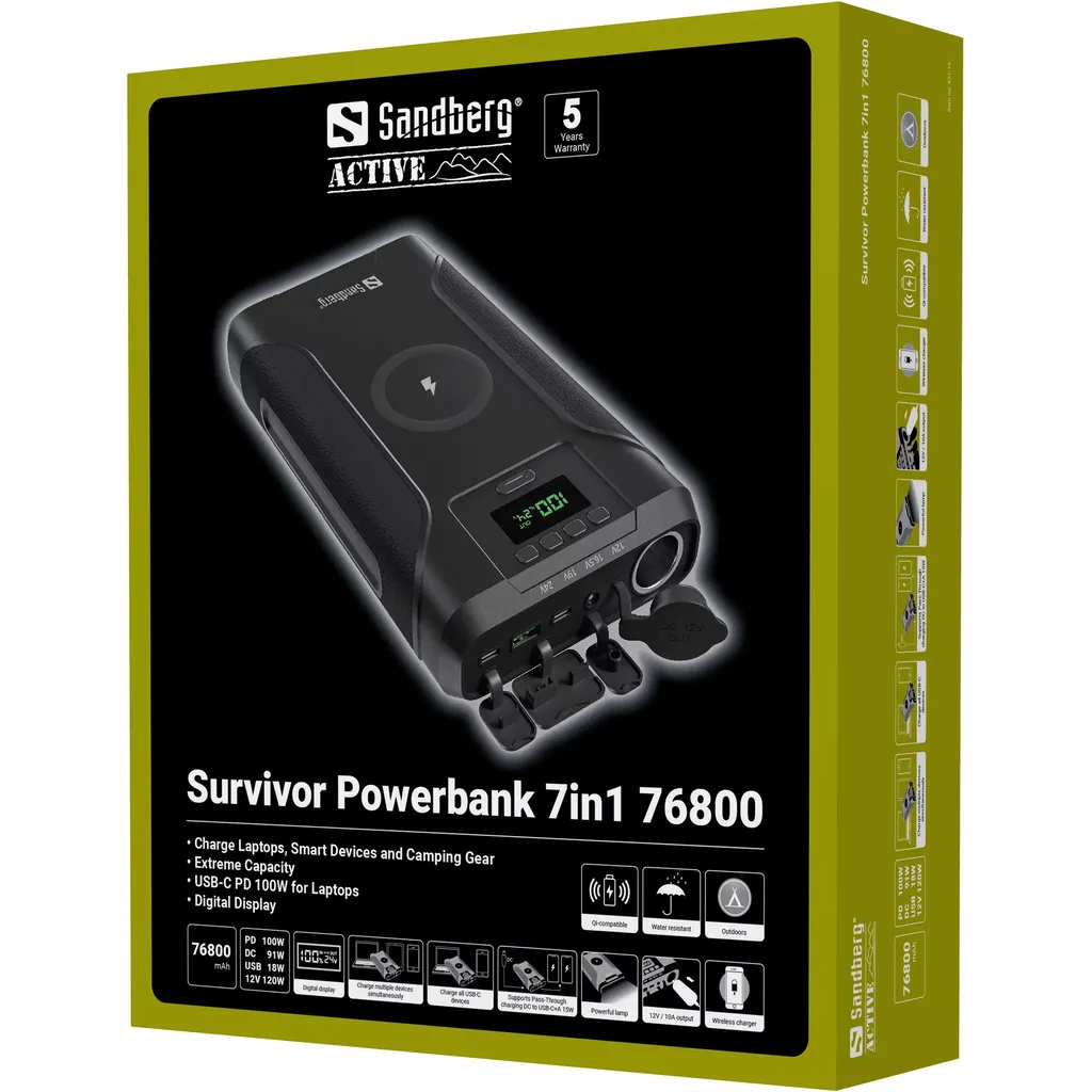 Sandberg Survivor 7u1 Powerbank 421-15 76800 mAh 60 W PD