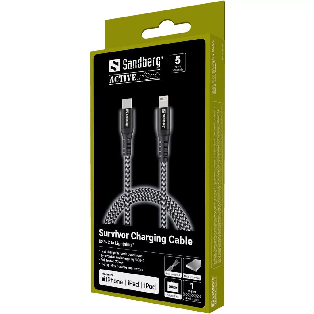 Sandberg 441-55 Kabl Survivor USB-C/Lightning 1 m