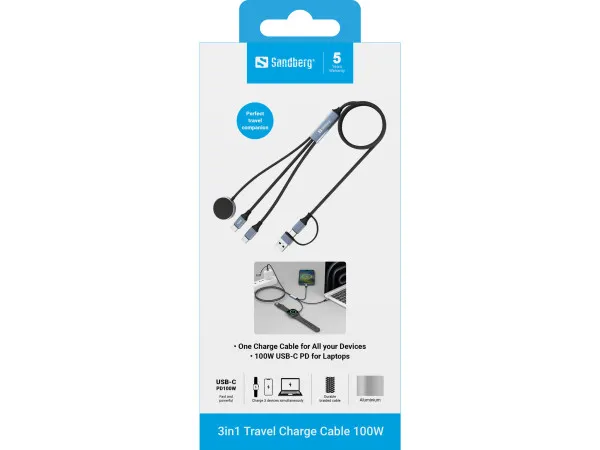 Sandberg 441-69 Kabl (2xUSB-C / MagSafe) 3 u 1 100W
