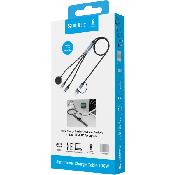 Sandberg 441-69 Kabl (2xUSB-C / MagSafe) 3 u 1 100W