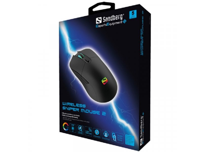 Sandberg Sniper 2 Bežični miš 2400dpi 640-21, Crni