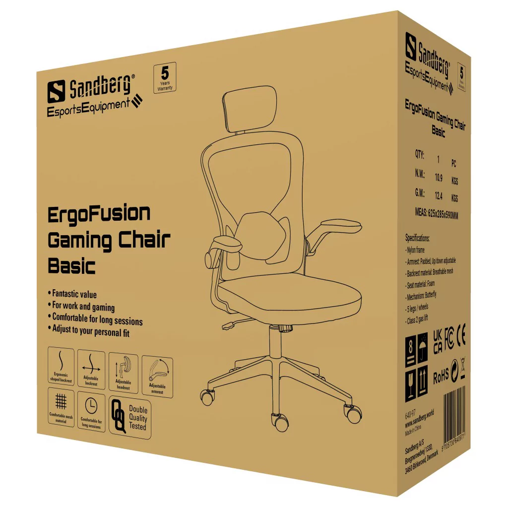 Sandberg ErgoFusion Basic 640-97 Gaming stolica, Crna