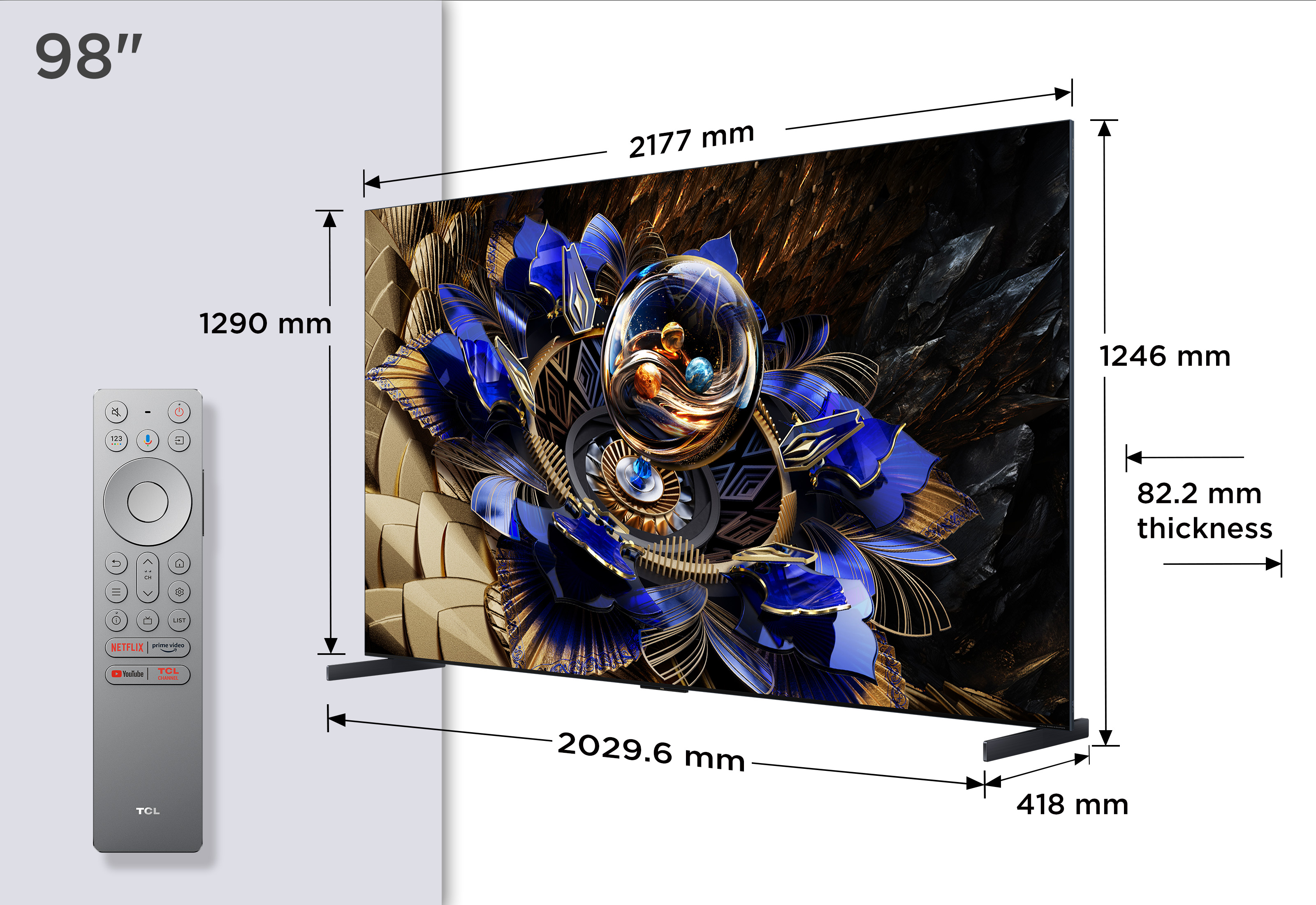 TCL 98X11K Televizor 98" MiniLED 4K 144Hz Google TV Bang&Olufsen, Crni