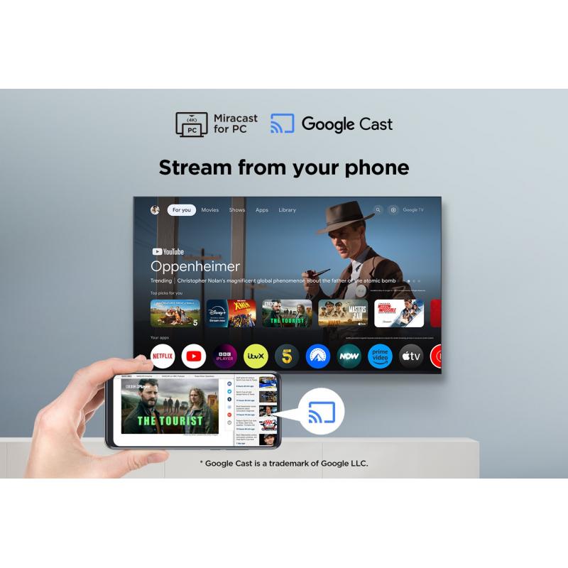TCL 55V6C Televizor 55" 4K UHD Smart Google TV, Crni
