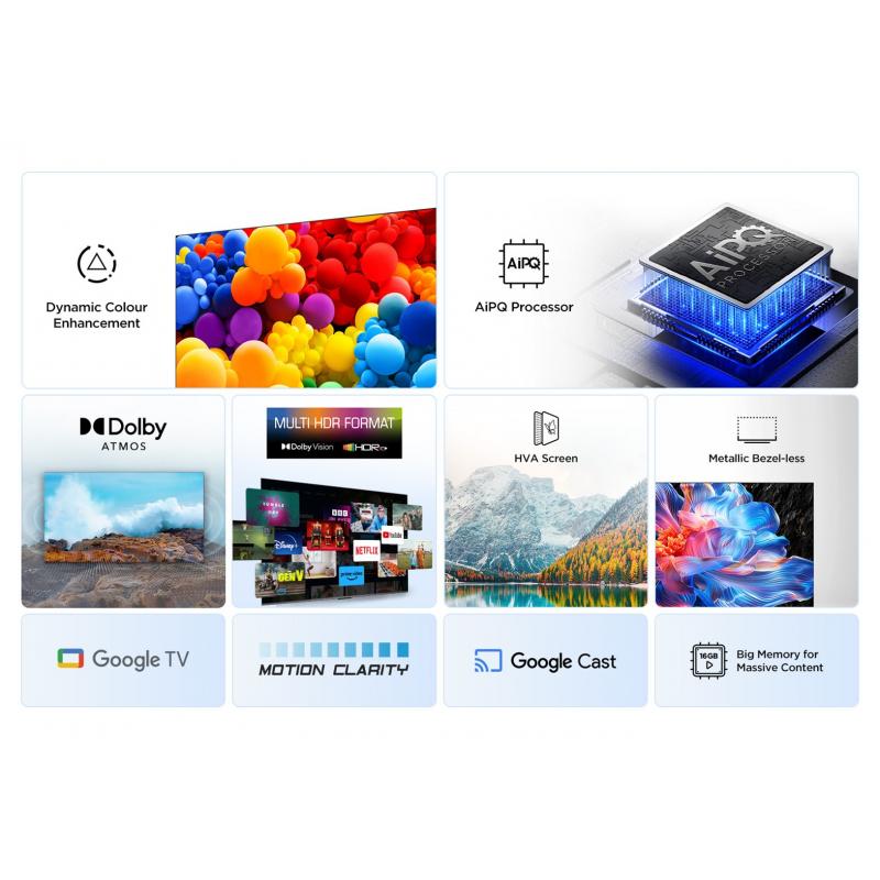 TCL 55V6C Televizor 55" 4K UHD Smart Google TV, Crni