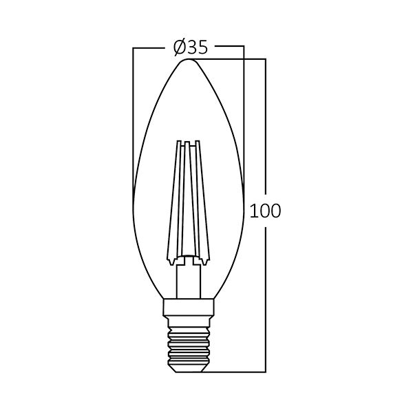 Braytron BRY-ADVANCE-4W-E14-C35-CLR-3000K LED sijalica