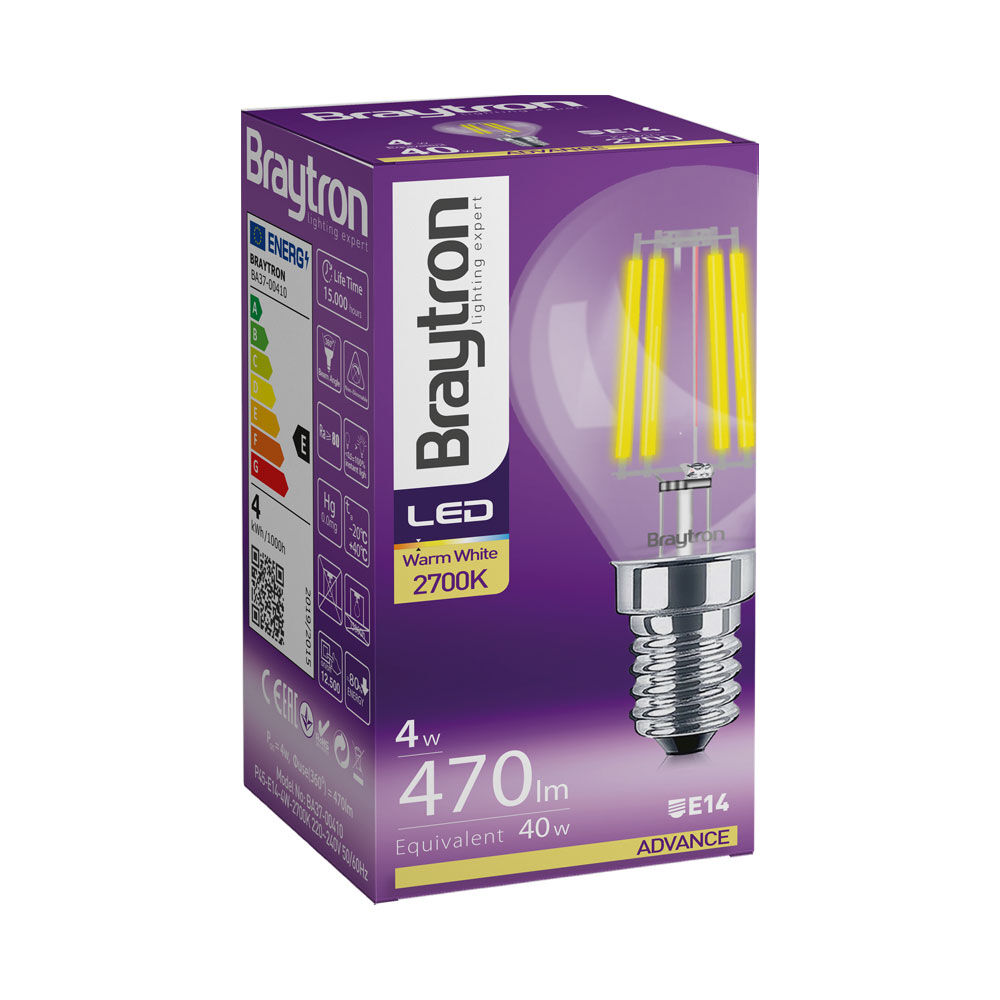 Braytron BRY-ADVANCE-4W-E14-P45-CLR-3000K LED sijalica 3000K