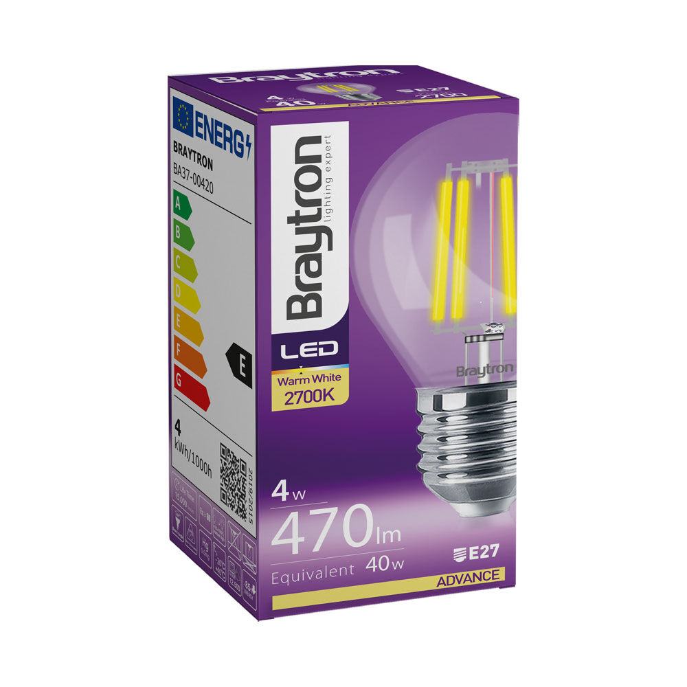 Braytron BRY-ADVANCE-4W-E27-G45-CLR-3000K LED sijalica 3000K CLR E27 4W G45