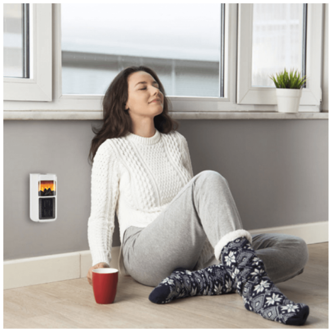 Home FKH 401 Keramička grejalica 400 W efekt plamena, Bela