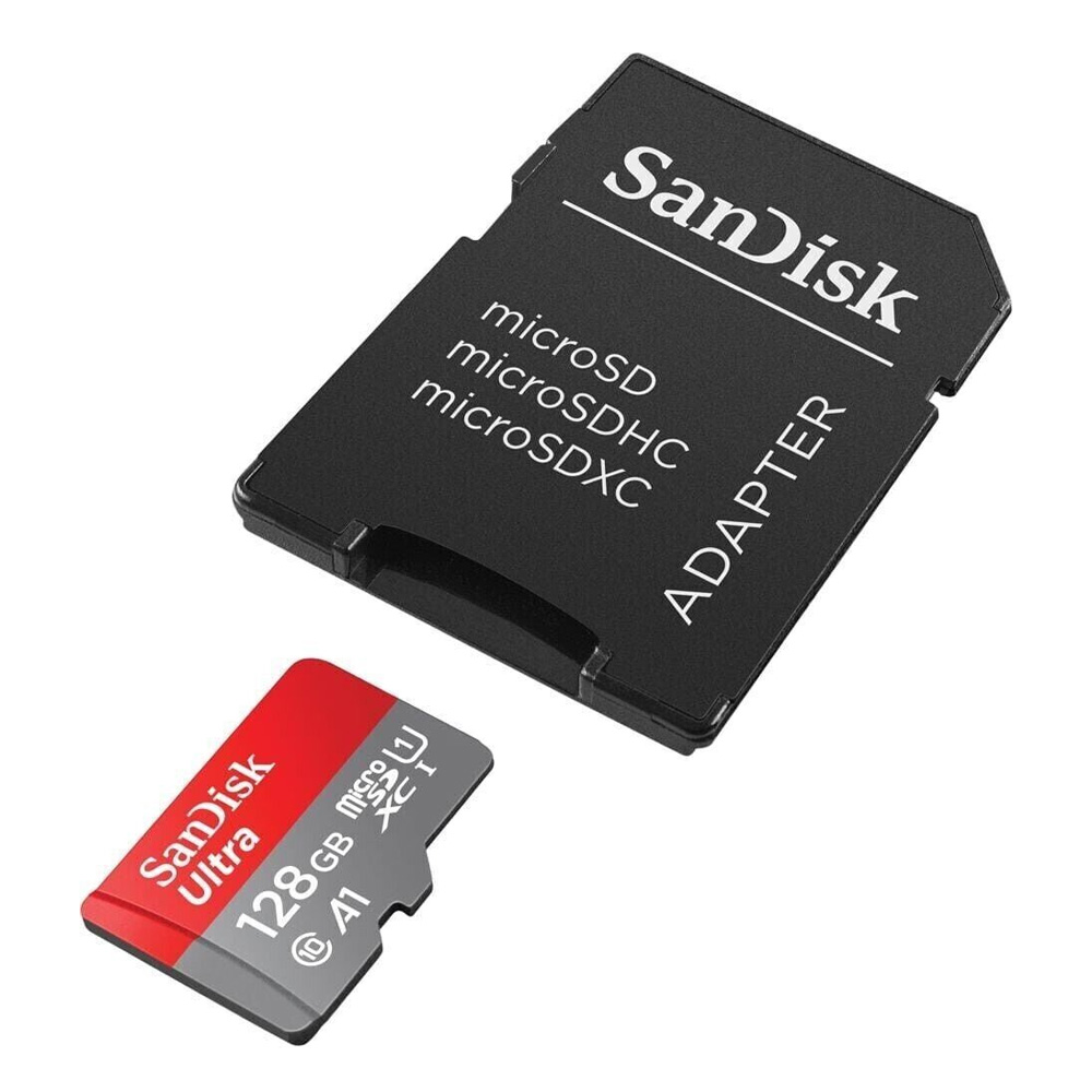 SanDisk SDSQUAB-128G-GN6MA Memorijska kartica MicroSD 128GB SanDisk Ultra + Adapter sivo-crvena