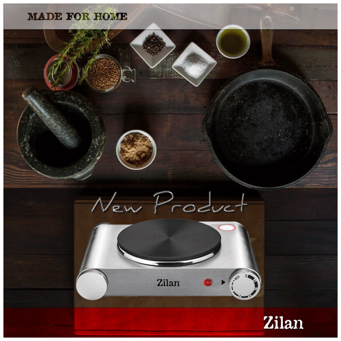 Zilan ZLN0535 Električni šporet 1 ploča 18 cm 1500 W, Srebrni