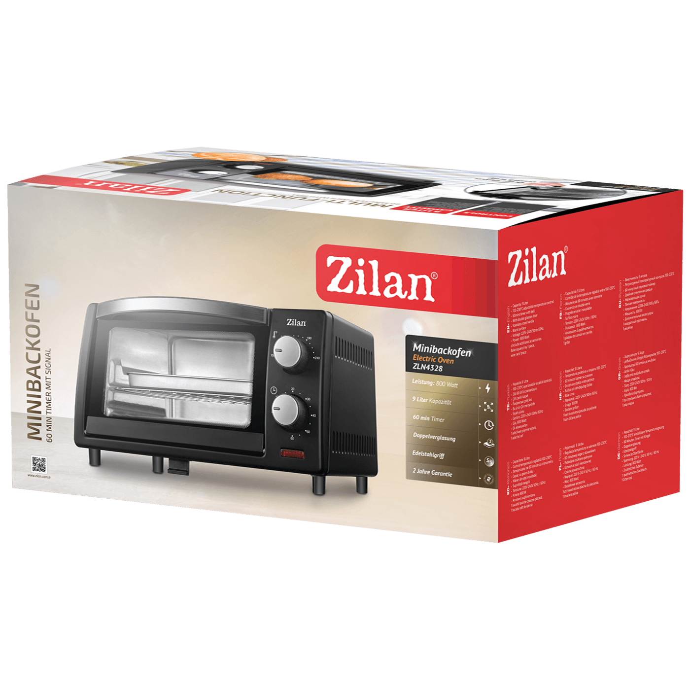 Zilan ZLN4328 Mini pećnica zapremina 9 l 800 V, Crna
