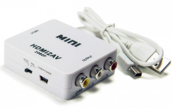 BRK Konverter za video nadzor HDMI NA AV Beli