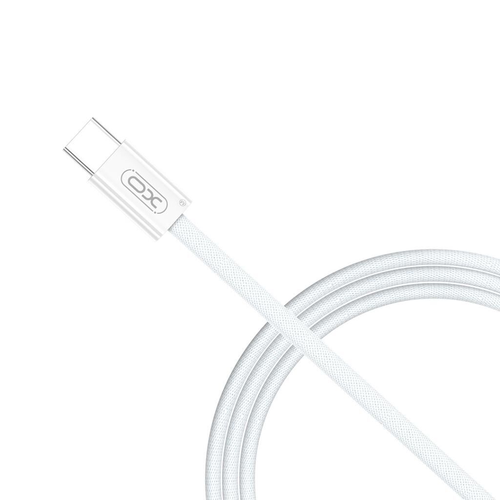 XO NB-Q260B USB Kabl za punjenje uređaja Tip C na Tip C 1.5m 60W, Beli pleteni