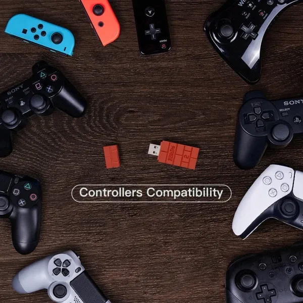 8BitDo Gamepad adapter USB Wireless Adapter 2 PC PS Mac XBox Switch Android, Narandžasti