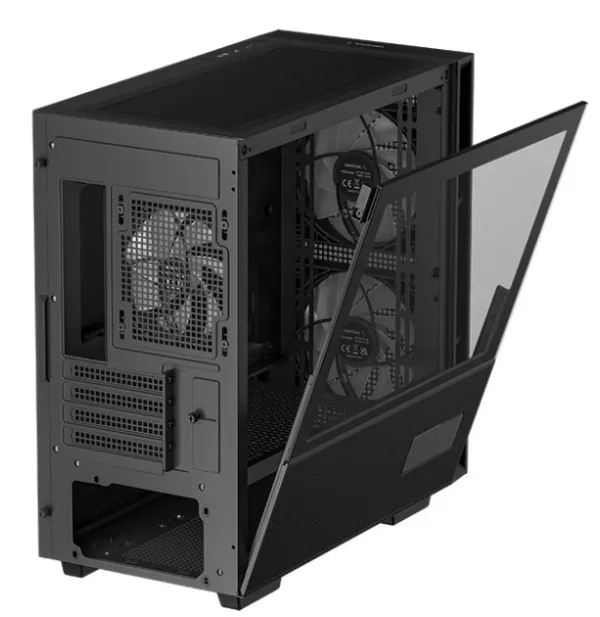 DeepCool CH360 Kućište DIGITAL ATX Bočno staklo Dual Status Display 2xLED 140mm +1x120mm USB-C, Crno