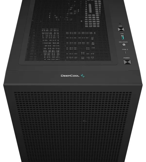 DeepCool CH560 Kućište DIGITAL ATX Bočno staklo Dual Status Display 3xLED 140mm +1x120mm USB-C, Crno