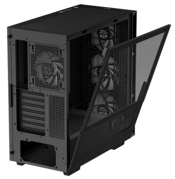 DeepCool CH560 Kućište DIGITAL ATX Bočno staklo Dual Status Display 3xLED 140mm +1x120mm USB-C, Crno