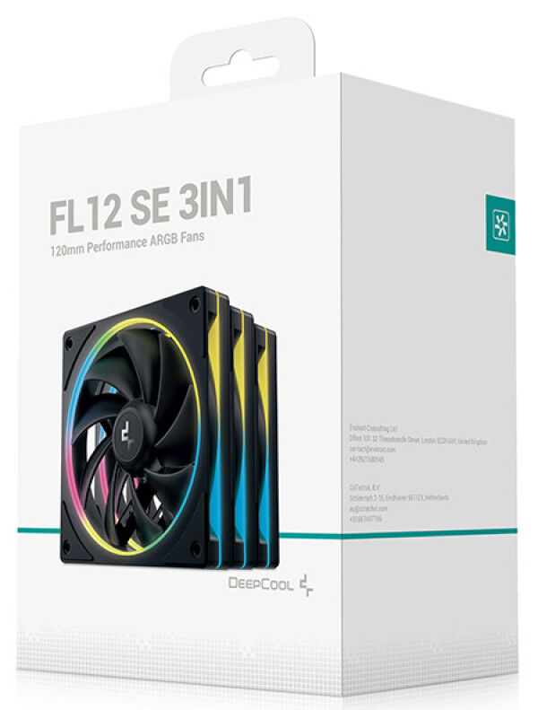 DeepCool Ventilator FL12 SE 3in1 120x120x25mm RGB LED hydro bearing 1900rpm 50CFM 28dB-a