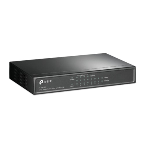 TP-LINK Switch PoE 10/100/1000 8-port TL-SG1008P, 4 PoE porta