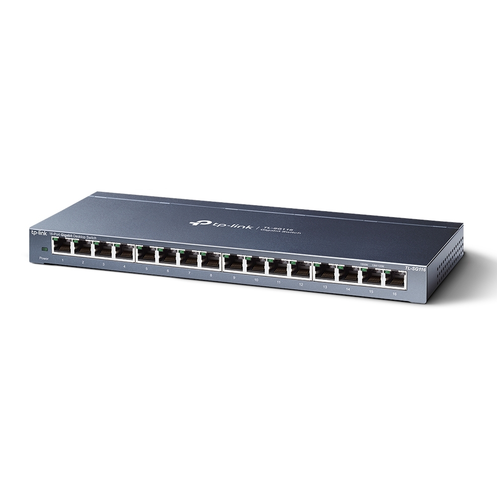 TP-Link TL-SG116 Switch Gigabit 16x10/1000Mbps Desktop sivi, Sivi