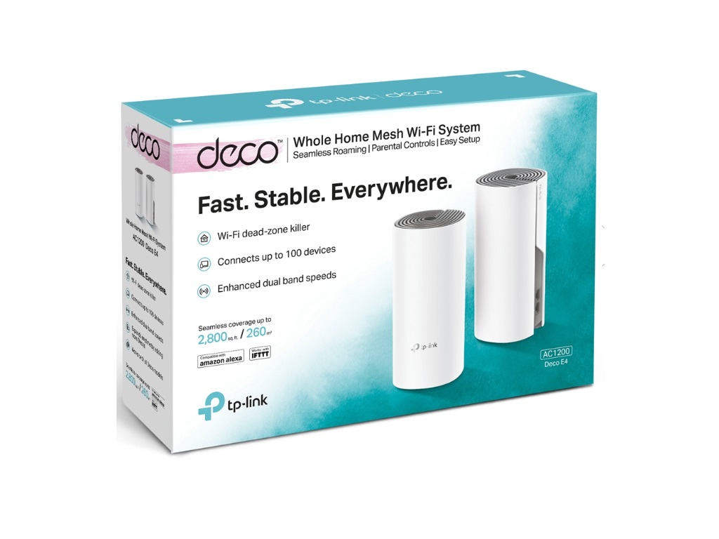 TP-Link DECO E4(3-PACK) Mrežni mesh sistem Wi-Fi AC1200 867Mbps 300Mbps 2x LAN 2 antene
