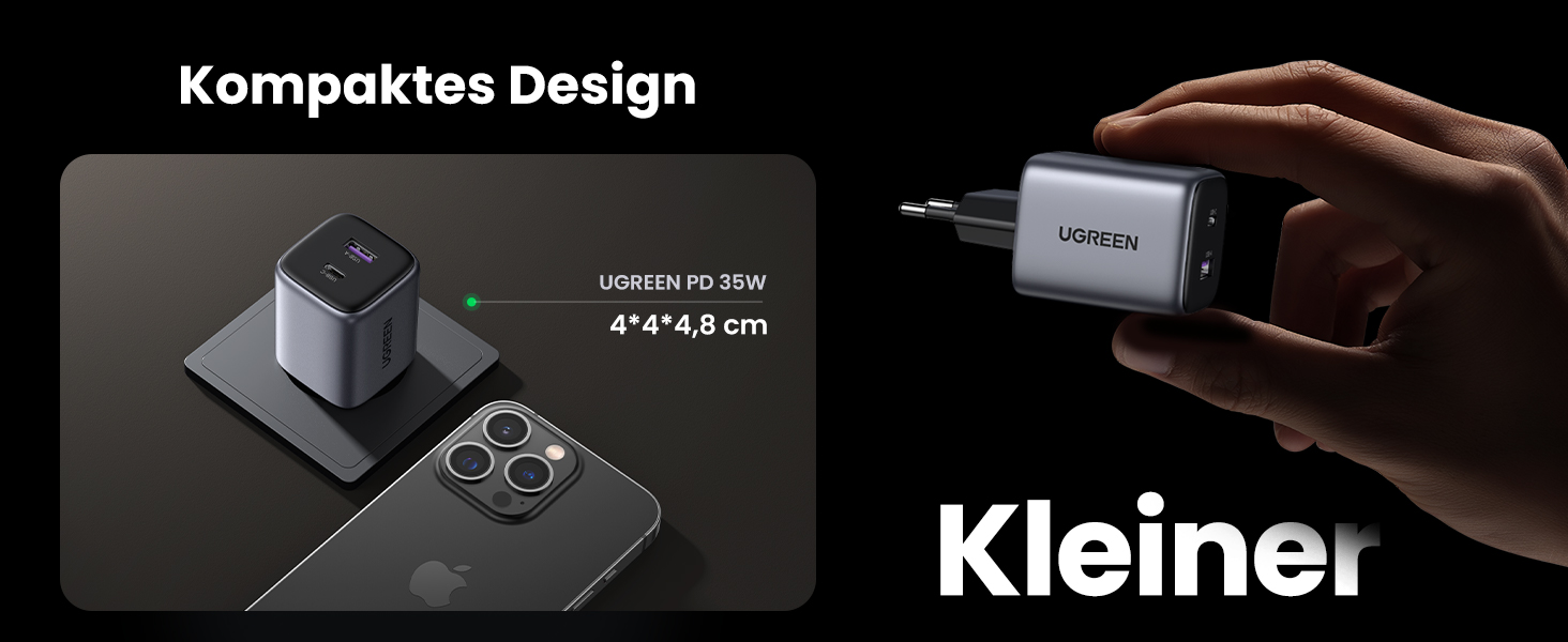 UGREEN Nexode GaN II punjač 35W (USB-C + USB-A) crni (15539)