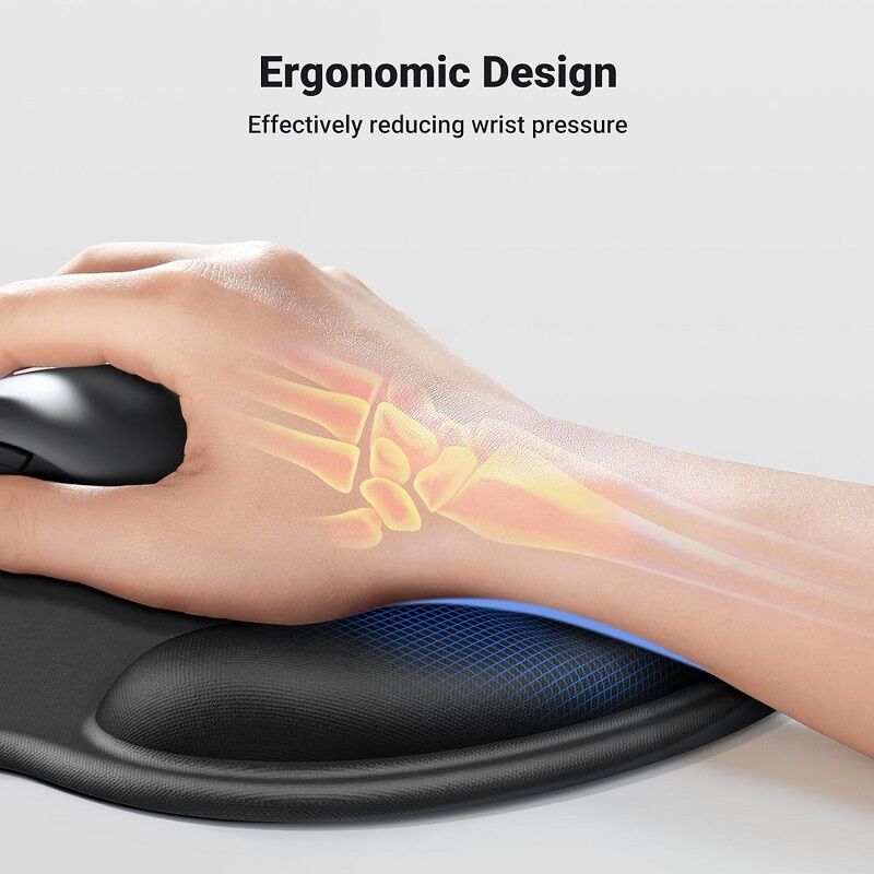 UGREEN LP668 Ergonomska podloga za miš sa osloncem za zglob, Crna