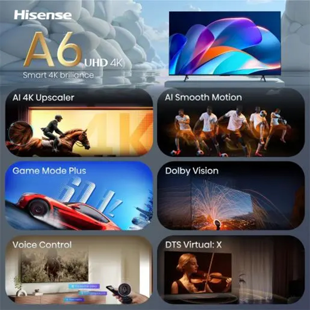 Hisense 43A6S Televizor 43" 4K UHD Smart TV, Crni