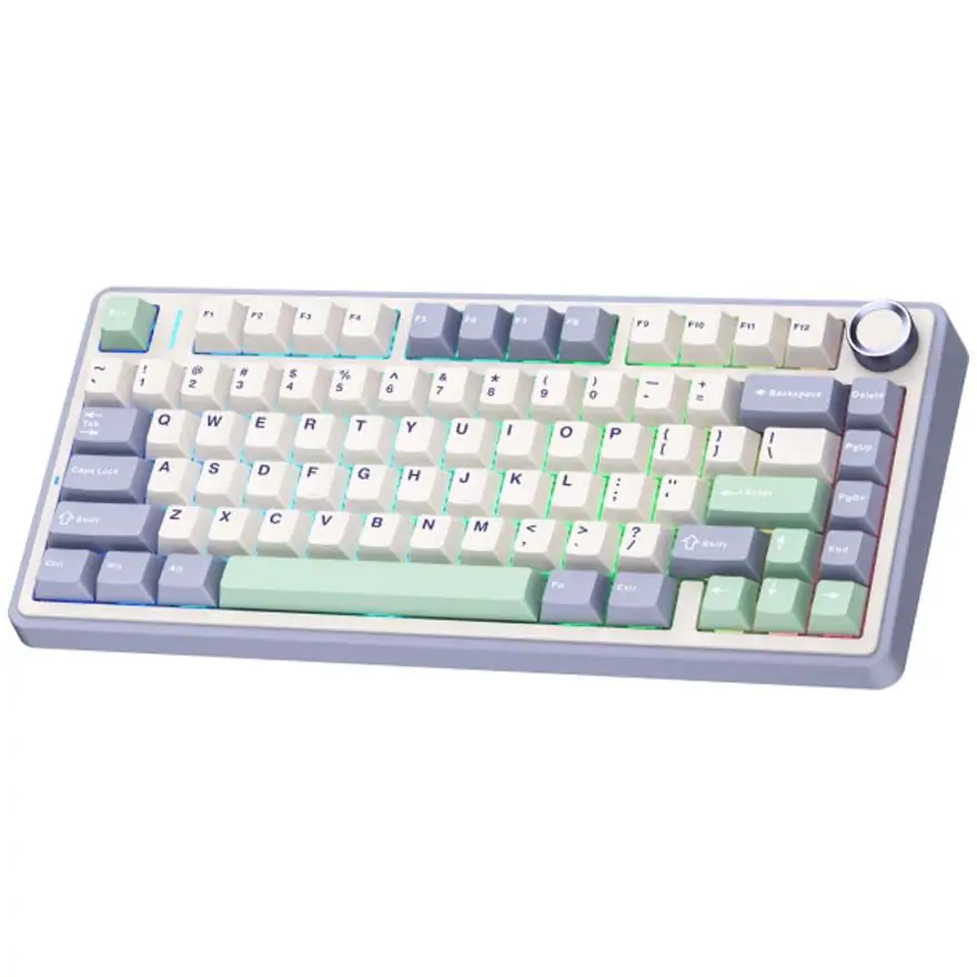 AULA F75 Gaming tastatura Mehanicka BT Wireless USB-C, Belo-ljubičasta