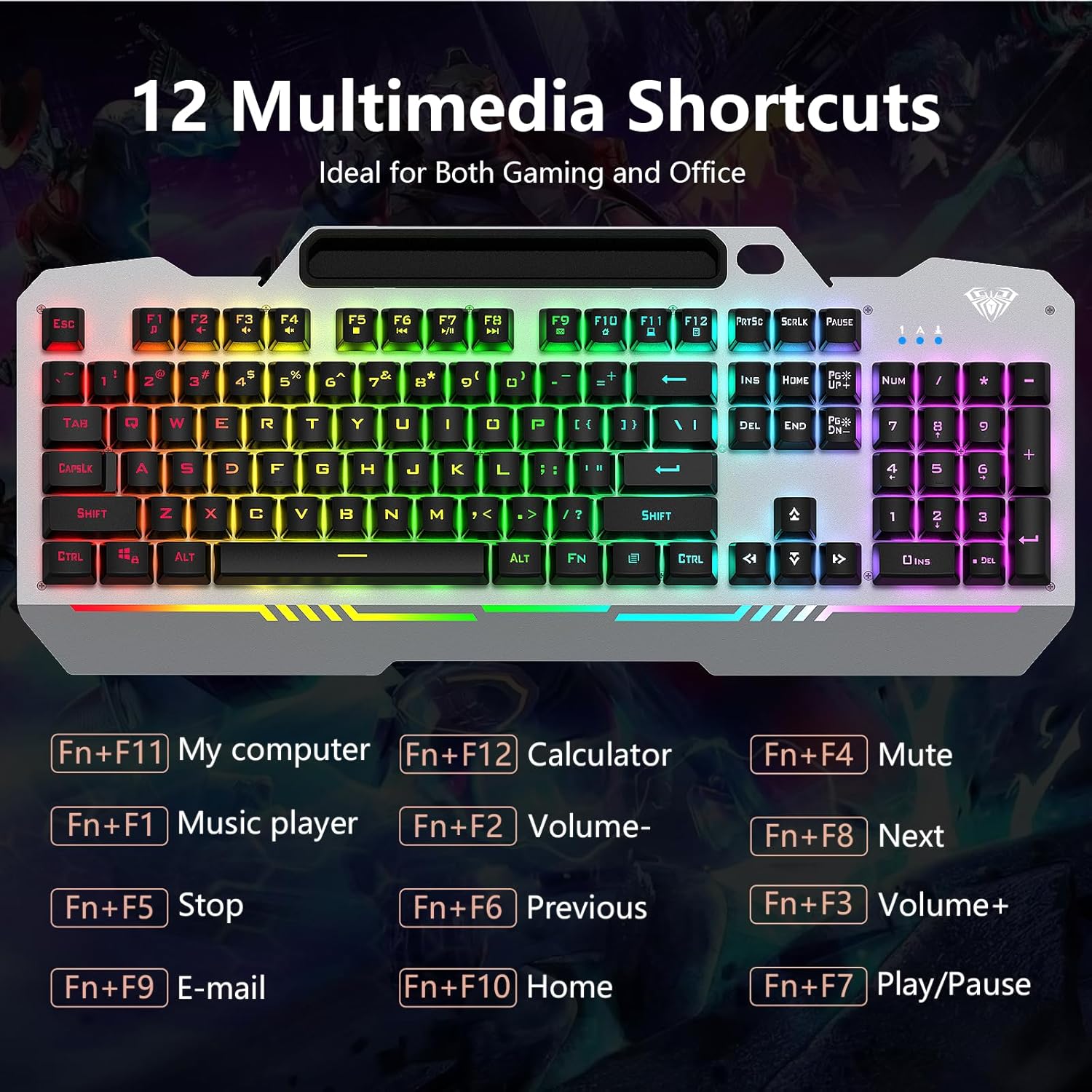AULA T102 gaming combo 2u1 tastatura I mis RGB metalna