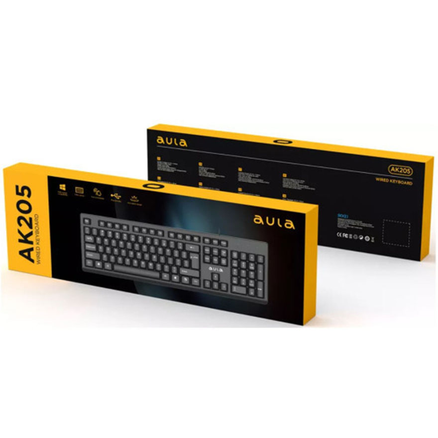 AULA AK205 Tastatura, Crna