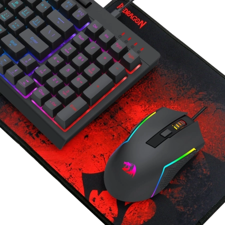 Redragon Combo S149 Set geјmerska tastatura, miš, slušalice i podloga, Crveno-crni