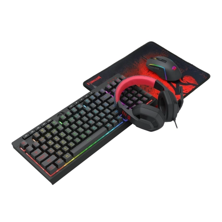 Redragon Combo S149 Set geјmerska tastatura, miš, slušalice i podloga, Crveno-crni