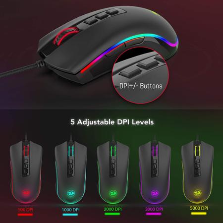 Redragon M711 COBRA Miš USB tipa A Optički 10000 DPI