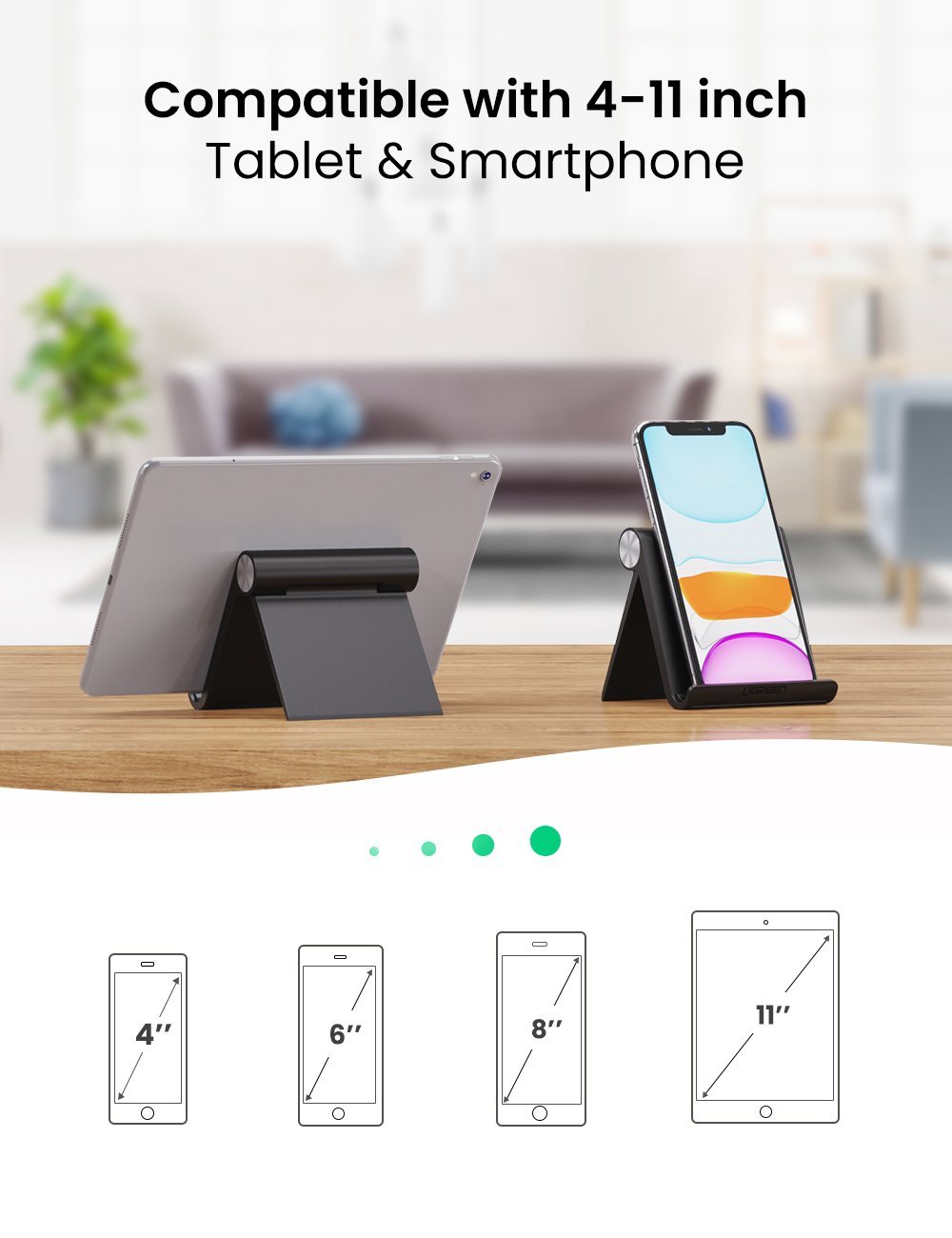 UGREEN LP115 Stoni držač za PC tablet ili mobilni telefon, Beli