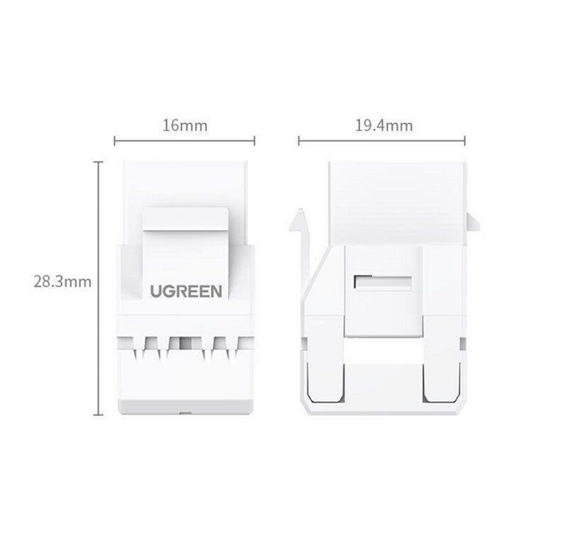 UGREEN 30844 Zidni modul RJ45 Cat6, Beli