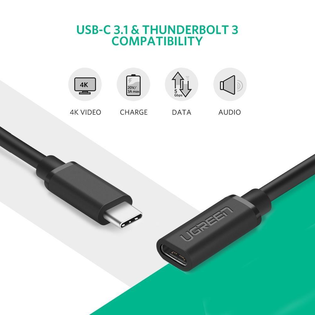 UGREEN ED008 USB Tip C M na Tip C F kabl 0.5m