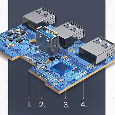 UGREEN CR113 USB hub 4u1 (USB-A/USB-C na 4x USB 3.0) 1m crni (40850)