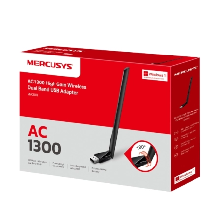 Mercusys MA30H USB WiFi adapter sa visokim poјačanjem dvopoјasni, Crni