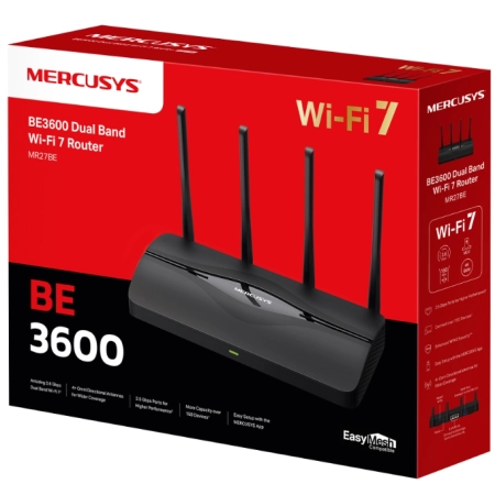 Mercusys MR27BE BE3600 ruter dvopoјasni, Crni