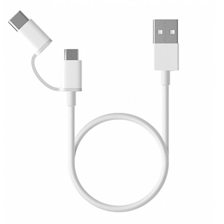 Xiaomi SJV4083TY Mikro USB kabl + USB C adapter 2u1 0,3 m, Beli