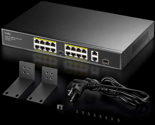 Cudy FS1018PS1 Sigurnosna kamera 16-Port 10/100M PoE+ Switch 1Gbit Uplink, Bela
