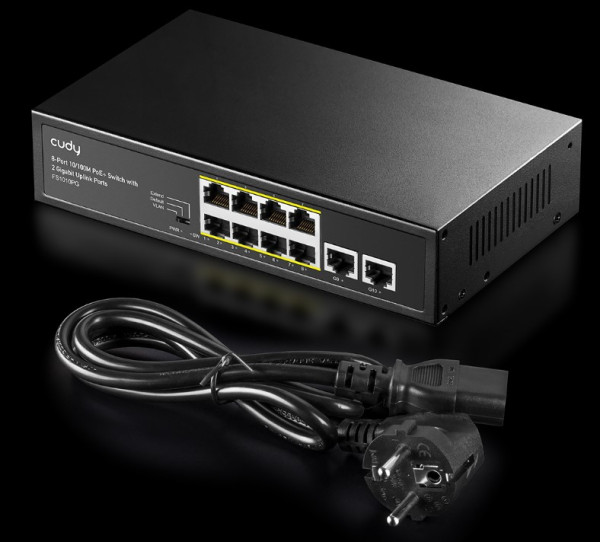 Cudy FS1010PG Video rekorder i switch, Crni